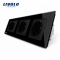 Livolo Manufactory Стандартные тройные розетки для электроснабжения ЕС VL-C7C3EU-12